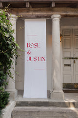 Rose Fabric Welcome Sign
